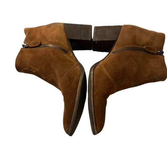 Dolce Vita chocolate brown suede Chelsea ankle boots Western pointed toe 8 - Picture 9 of 12